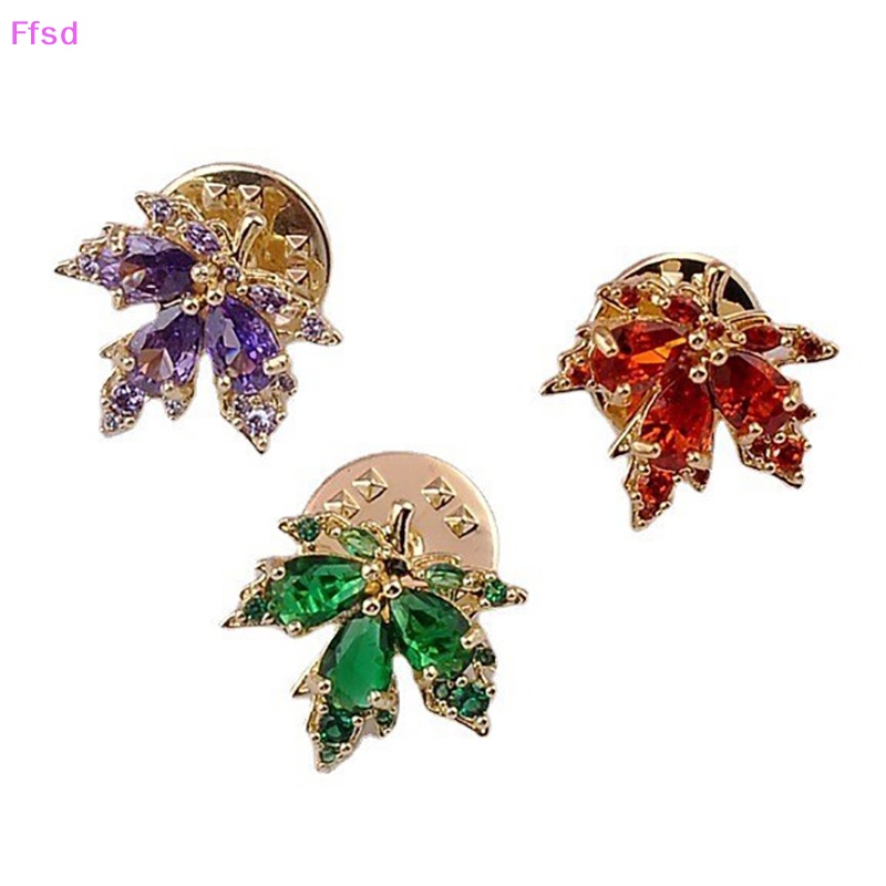 Ghim Cài Áo Hình Lá Phong Đính Ngọc Trai Thanh Lịch Thời Trang