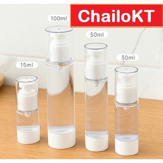 Chai hút chân không 15ml 30ml 50ml, chai chiết serum, chiết kem nắp ấn giọt