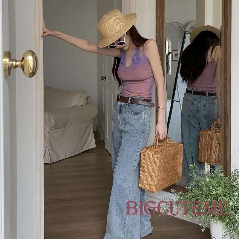 Áo Thun Sát Nách Giả Hai Lớp Màu Sắc Tương Phản Thời Trang Mùa Hè Cho Nữ