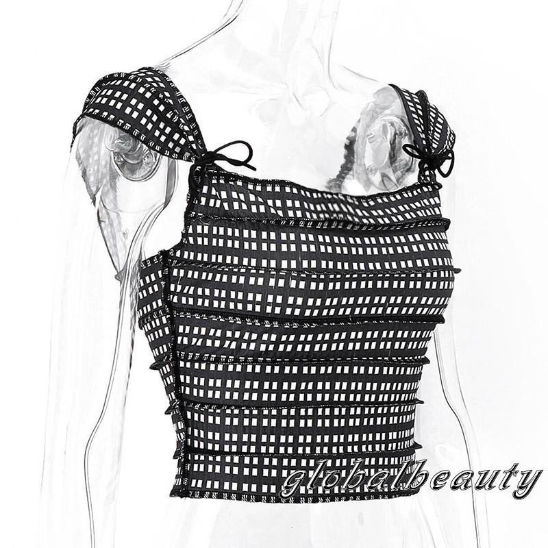 Áo Hai Dây Cổ Vuông In Họa Tiết Thời Trang Mùa Hè Cho Nữ