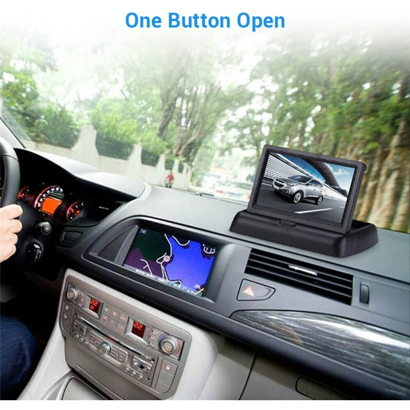 Màn Hình 4.3 Inch Gấp Mở Dễ Dàng Với Camera Trước Và Sau Cho Xe Hơi