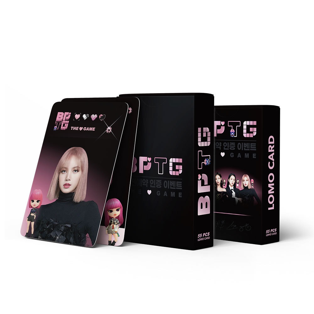 55pcs/box BLACK-PINK THE GAME Photocards LISA ROSE JENNIE JISOO Lomo Cards BPTG Black Pink Kpop Postcards New Arrivals