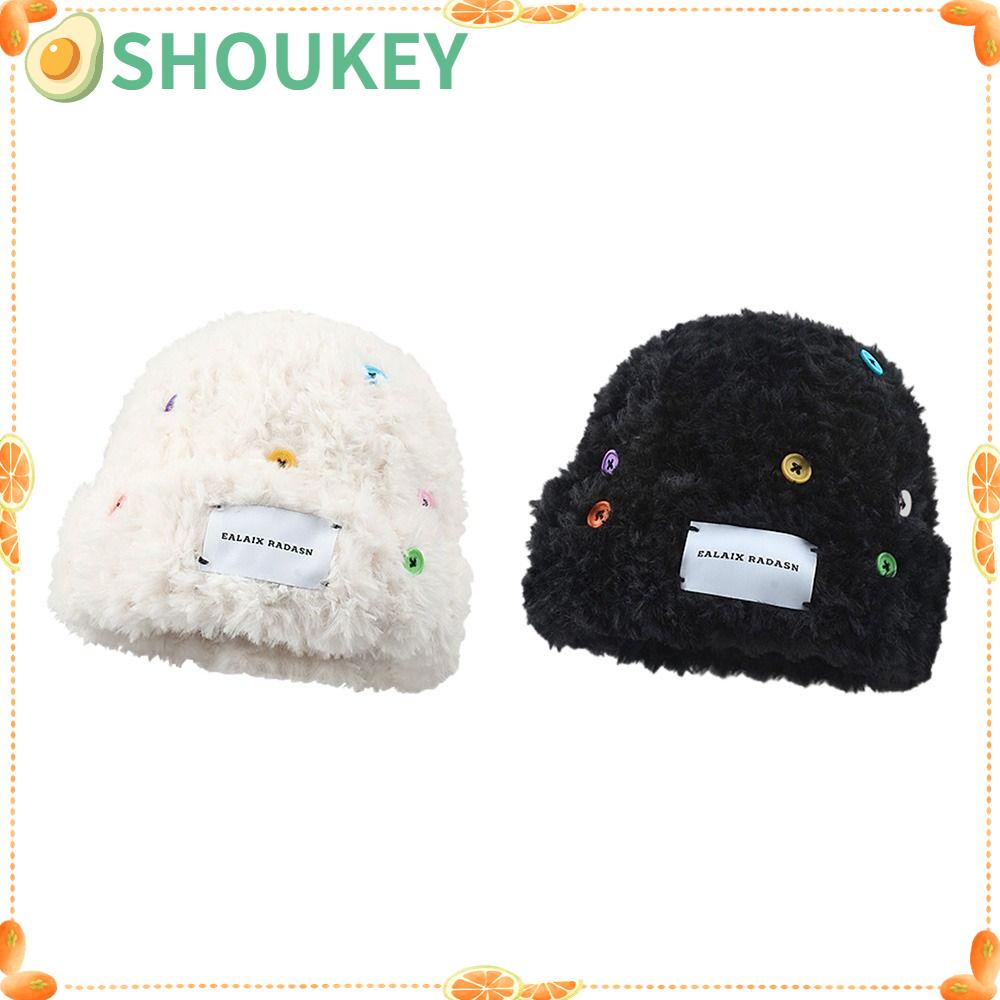 SHOUKEY Nón Dệt Kim Dày Dặn Ấm Áp Xinh Xắn Cho Nữ Mùa Đông