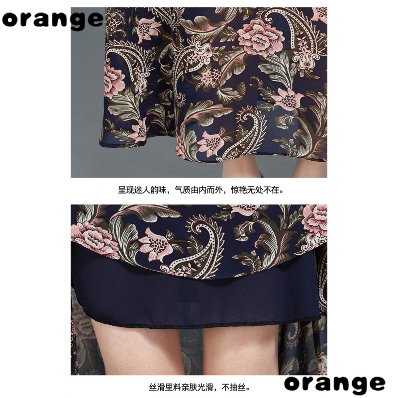 Chân Váy Chiffon Dài Dáng Chữ a Lưng Cao In Họa Tiết Hoa Thời Trang Mùa Hè 2022 Cho Nữ Trung Niên