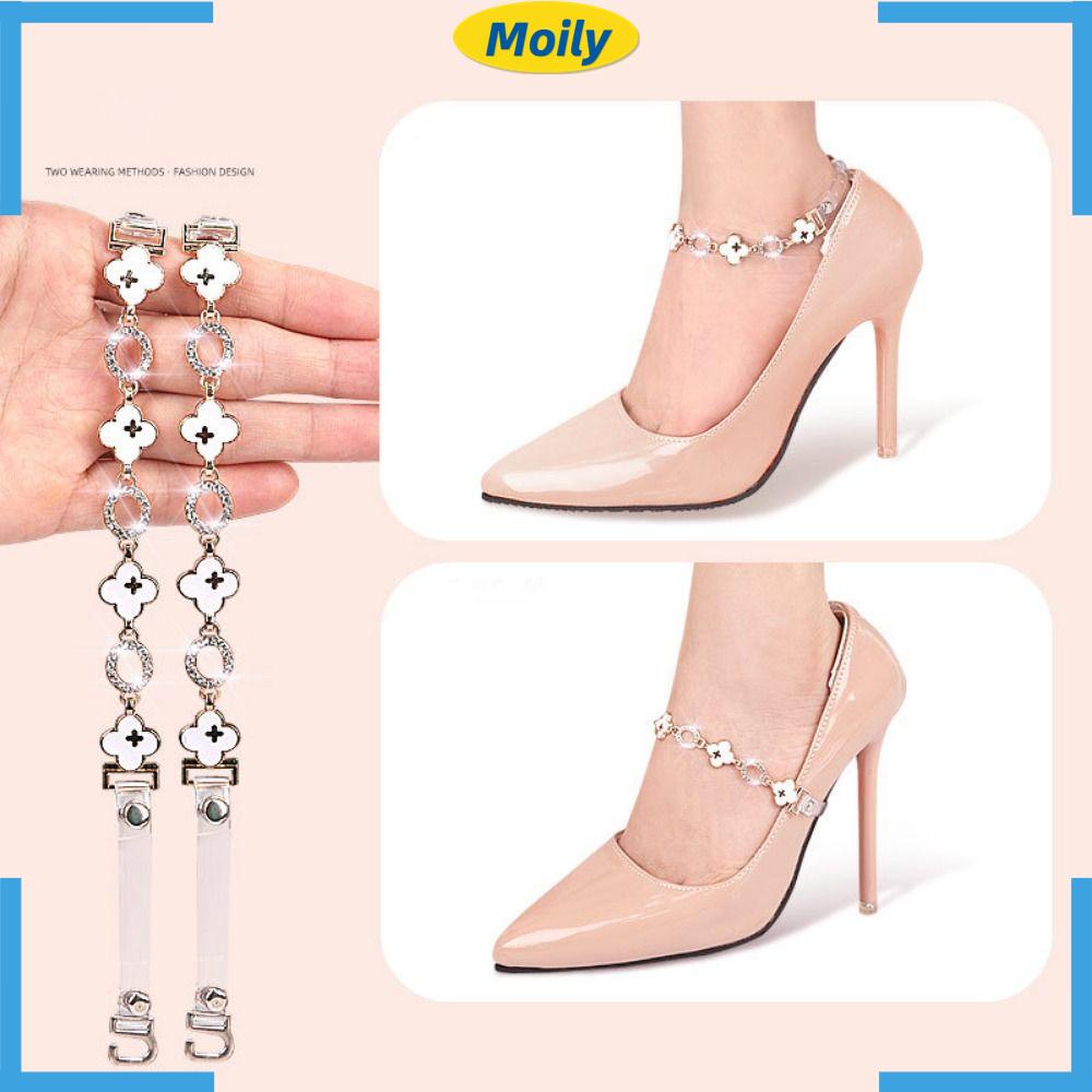 MOILYVN Dây Giày Cao Gót Đính Đá Chống Trượt Có Thể Điều Chỉnh Dành Cho Nữ