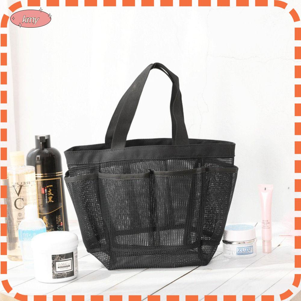 KRNY Bộ 2 Giỏ Lưới Đựng Đồ Dùng Nhà Tắm / Đi Biển Cỡ Lớn Nhanh Khô Màu Xám Đen Tiện Dụng