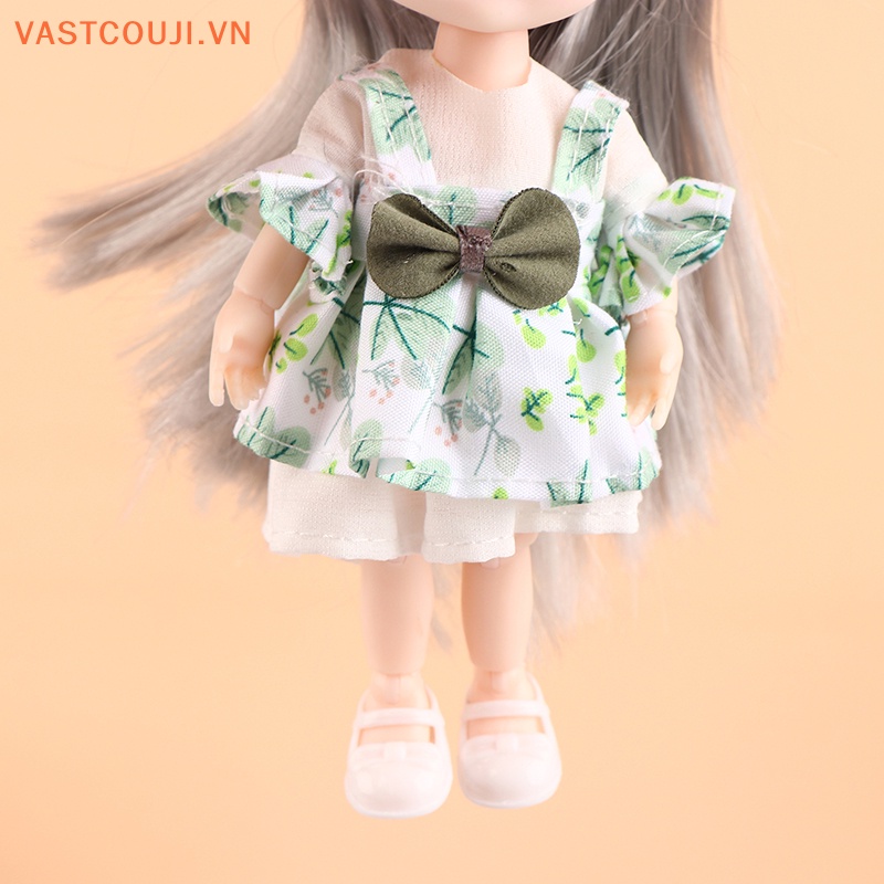 Đầm Công Chúa VASTJI 16CM In Họa Tiết Hoạt Hình Dễ Thương Thời Trang Xinh Xắn Cho Búp Bê Bé Gái