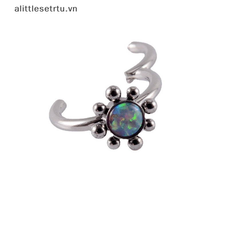 1 Khuyên Mũi Bằng Thép Không Gỉ Đính Đá Opal Thời Trang