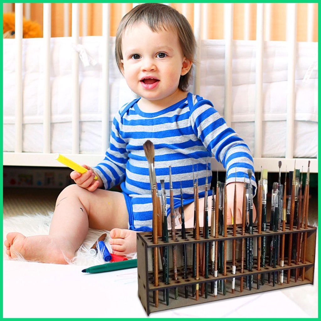 Giá Đỡ Cọ Vẽ 67 Lỗ Gắn Tường Tiện Dụng Cho jiwvn