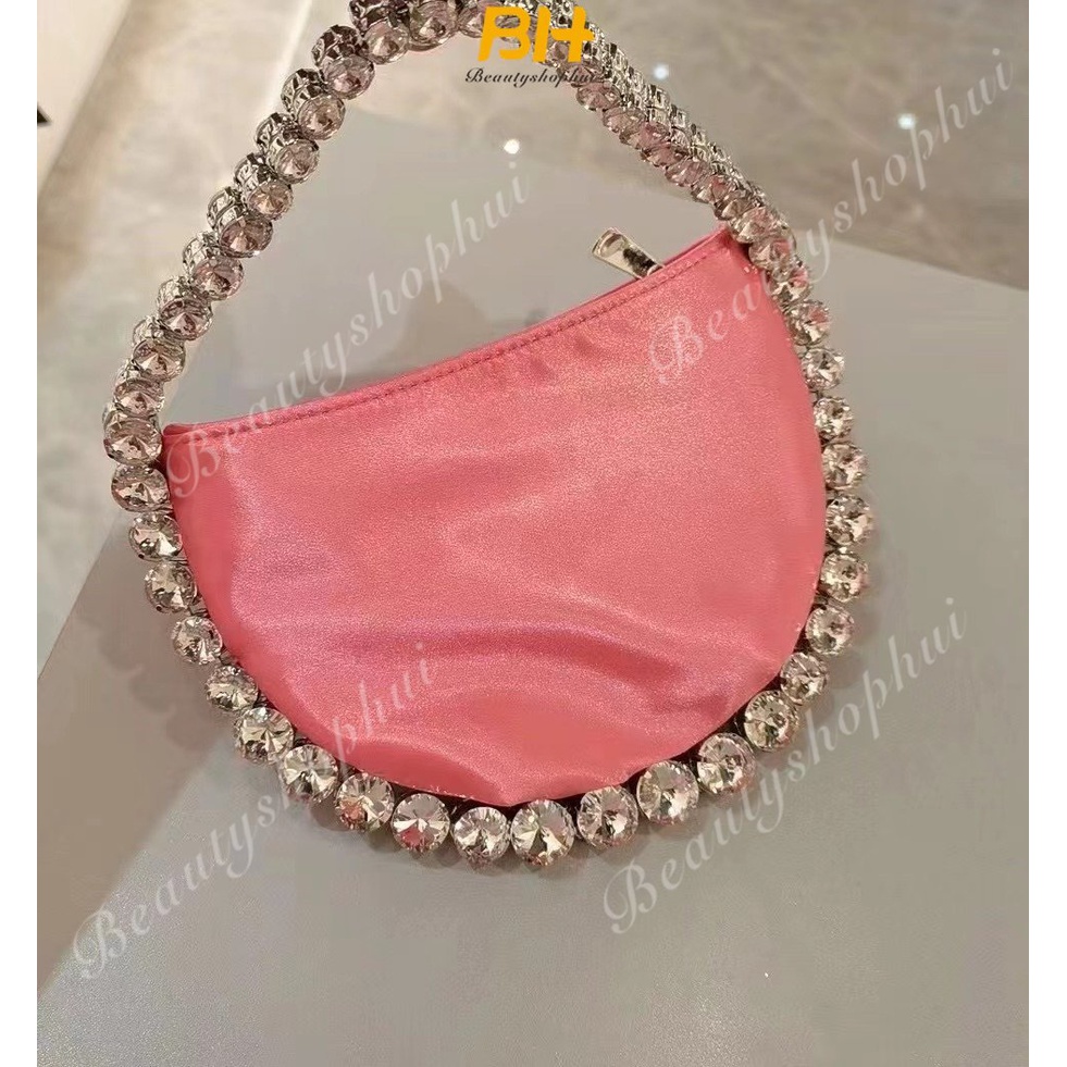 Túi Xách Đeo Vai Vải Satin Đính Kim Cương Lấp Lánh Thời Trang Xuân Hè Mới 2023 Cho Nữ