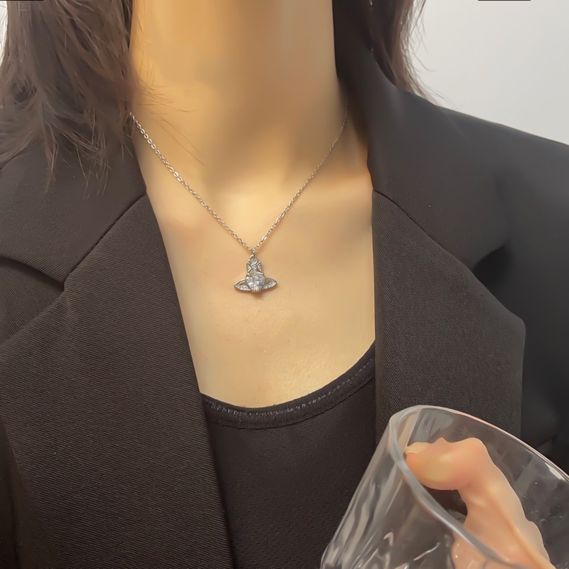 Vòng cổ Thép Titan Mặt Hình Trái Tim Đính Đá Zircon Đơn Giản Thời Trang Cho Nữ