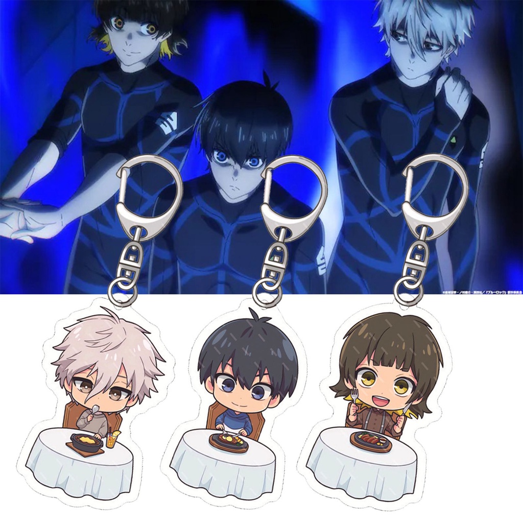 Móc Khóa Màu Xanh Dương Họa Tiết Anime Margot3 Chigiri Hyouma Isagi Yoichi Bachira Meguru