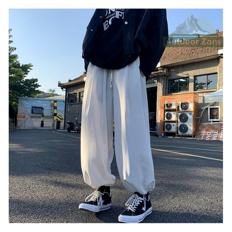 Quần Jogger Dáng Rộng Dây Rút Phong Cách Nhật Bản Thời Trang Xuân Hè Cho Nam Và Nữ