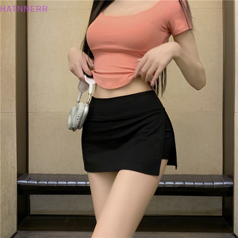 Chân Váy Chữ A Màu Trơn Phong Cách Bóng Chày Mỹ Gợi Cảm FHS