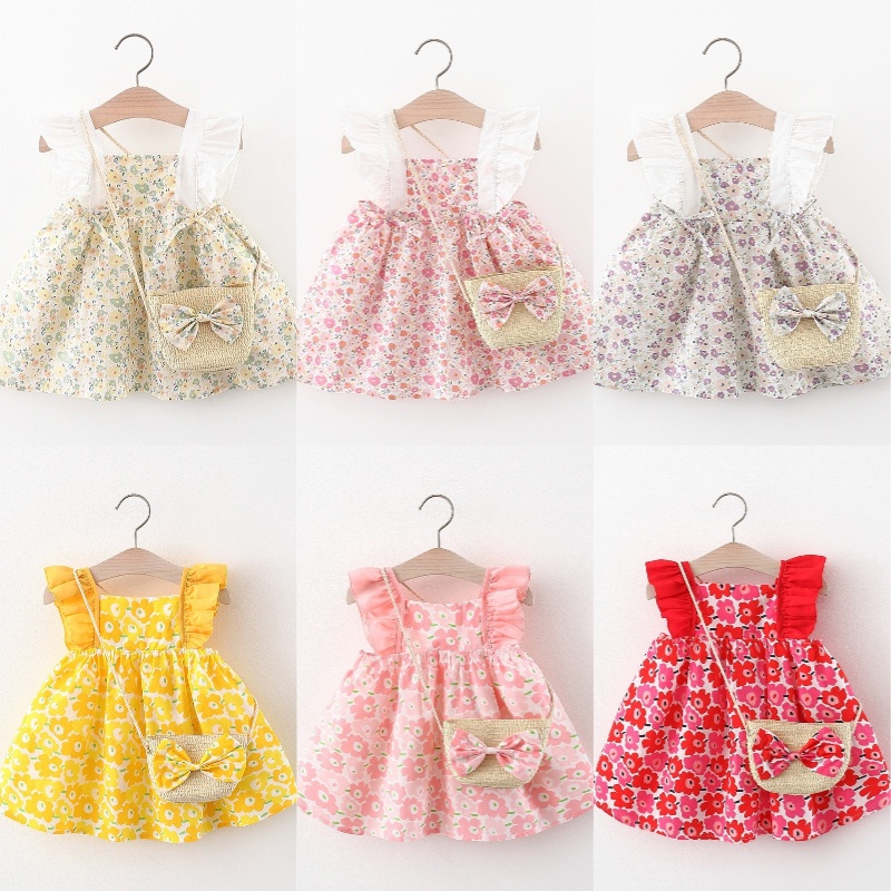 Đầm In Hoa Phong Cách Hàn Quốc Thời Trang Mùa Hè Cho Bé Gái