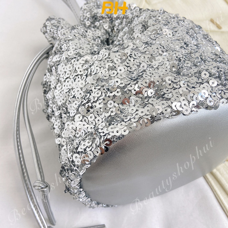 Túi Xách Đeo Chéo Một Bên Vai Đính Kim Sa Di Động Thời Trang Hàn Quốc Mới 2023 Cho Nữ