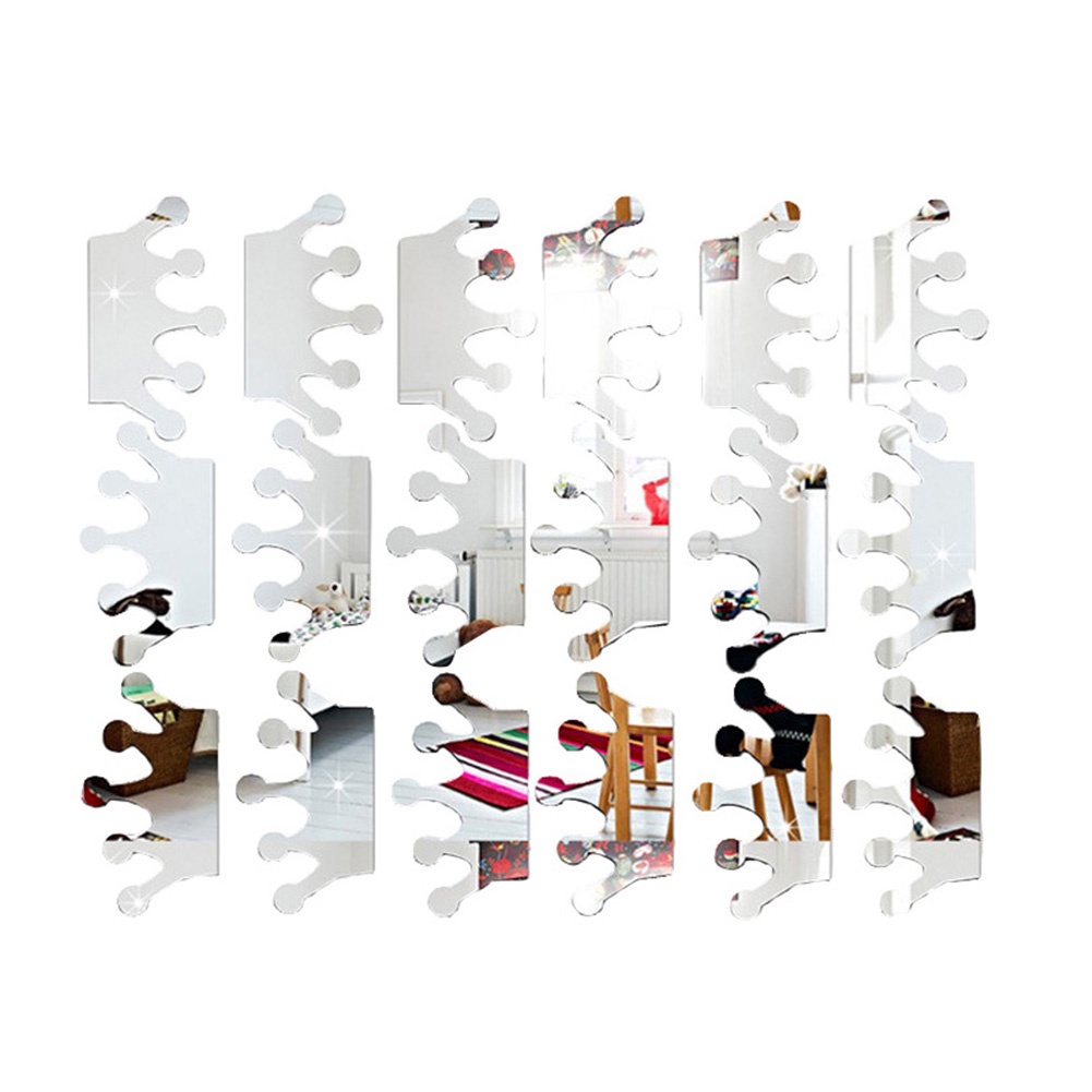 Bộ 18 Miếng Dán Tường Bằng Acrylic Tráng Gương Hình Đám Đông Độc Đáo Trang Trí Nhà Cửa / Khách Sạn