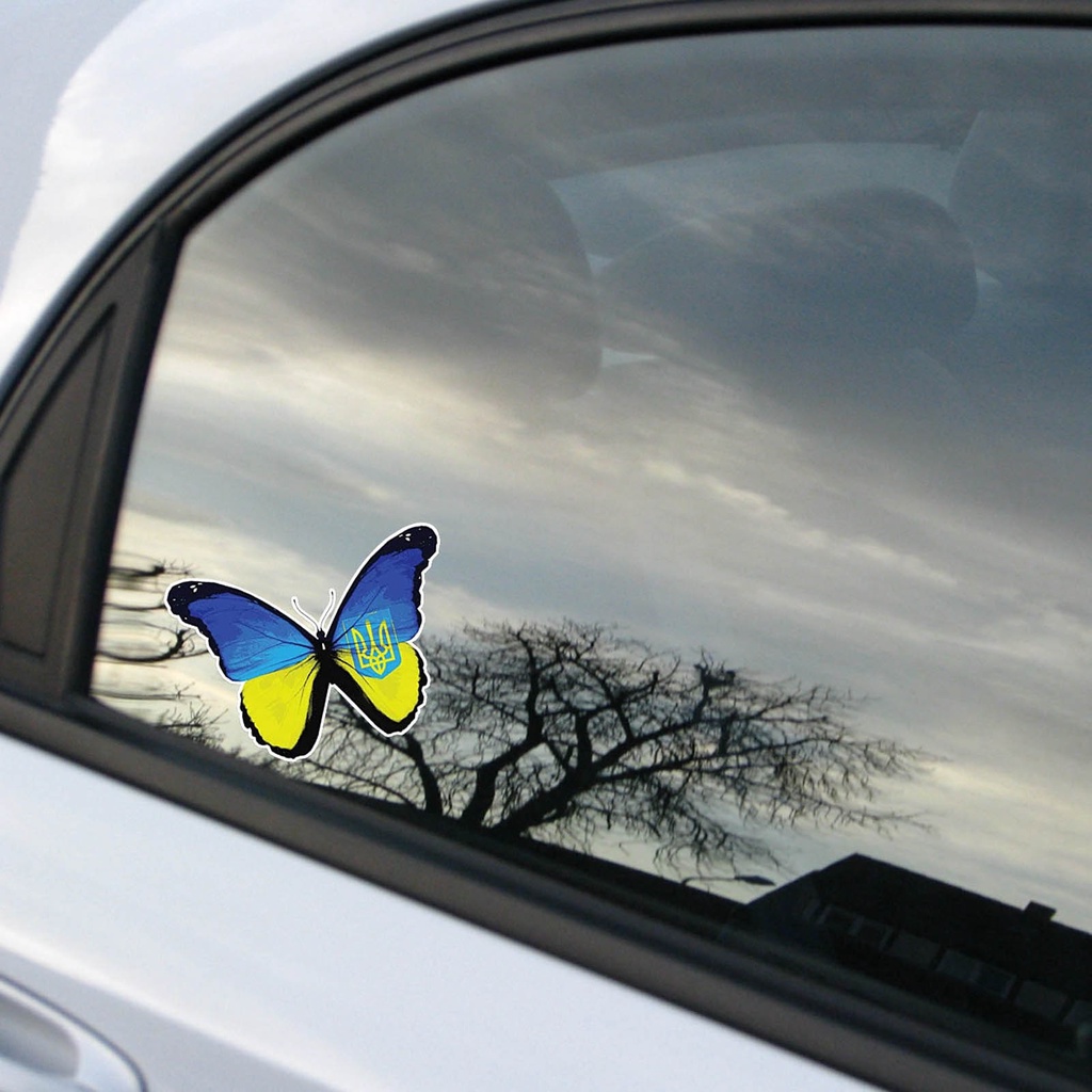 Bộ 10 / 50 / 100 Miếng Dán Trang Trí Xe Hơi Hình Bướm Phong Cách Anh Quốc Tối Giản