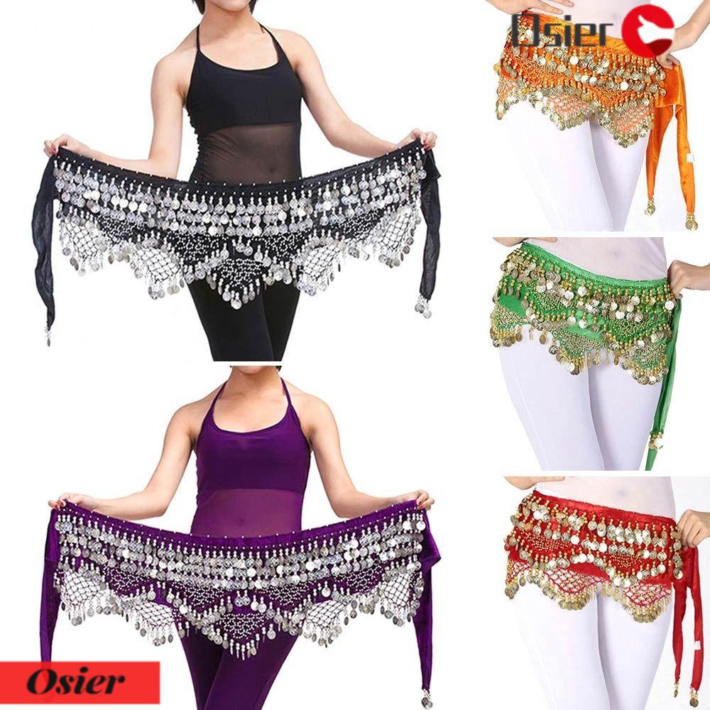 OSIER1 Chân Váy Múa Bụng Đính Kim Sa Lấp Lánh Dễ Thương Cho Nữ