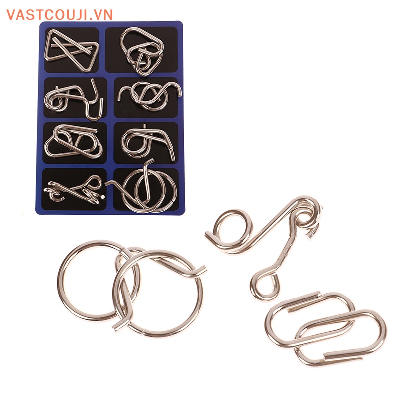 Bộ 8 Món Đồ Chơi Xếp Hình VASTJI Bằng Kim Loại Độc Đáo Cho Trẻ Em Và Người Lớn