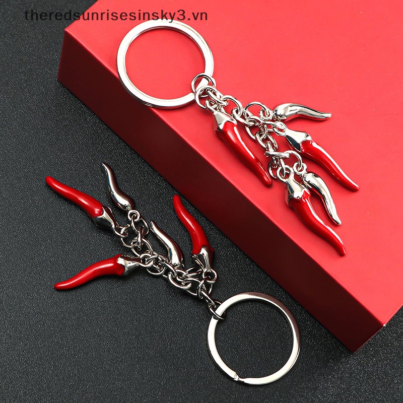 # # Móc Khóa Hình Quả Ớt Đỏ Mini Bằng Hợp Kim Thời Trang Sáng Tạo Phụ Kiện Móc Khóa Xe Hơi / Túi Xách
