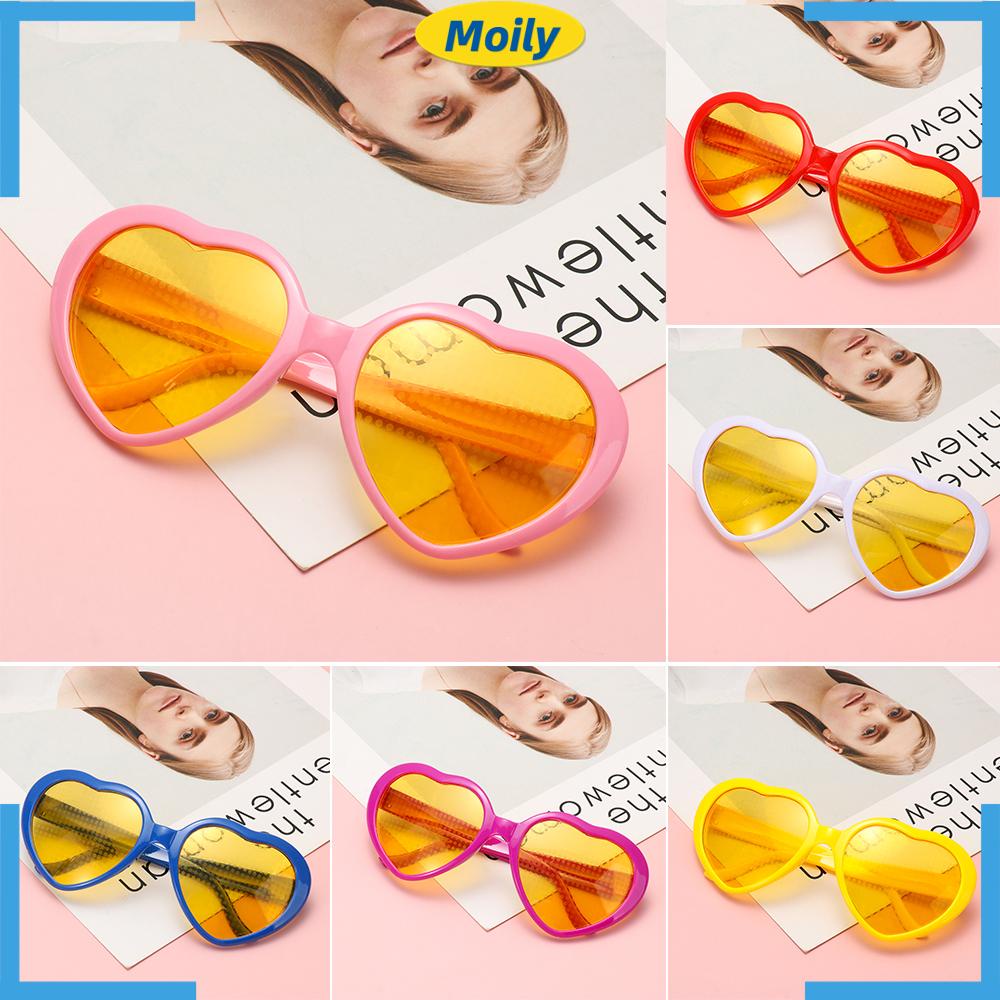 MOILYVN Mắt Kính Hình Trái Tim Có Đèn Phát Sáng Ban Đêm Cho Nữ