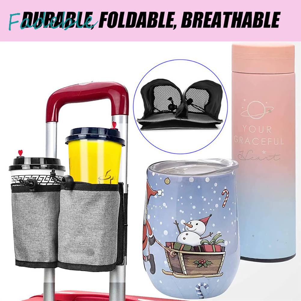 Giá Đỡ Cốc 2 Ngăn Bằng Vải Oxford Thoáng Khí Tiện Dụng Mang Theo Du Lịch