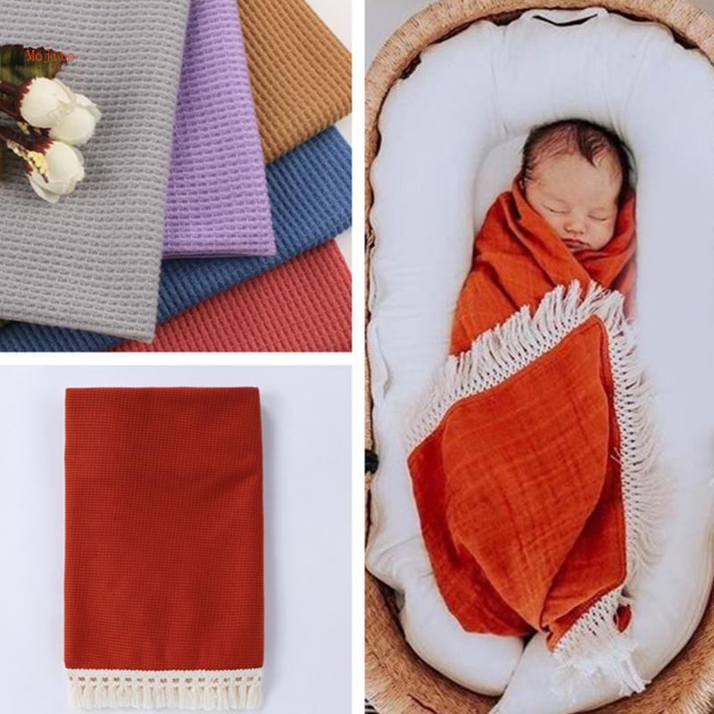 Chăn Quấn Em Bé Chất Liệu Cotton Mềm Mại Phối Tua Rua Xinh Xắn