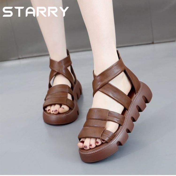 STARRY dép sandal nữ dép quai hậu nữ 2023NEW Retro mới 070410