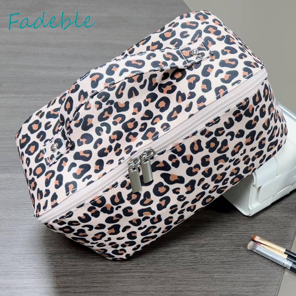 Túi Đựng Mỹ Phẩm Sức Chứa Lớn In Họa Tiết Da Báo Tiện Dụng Cho Nữ