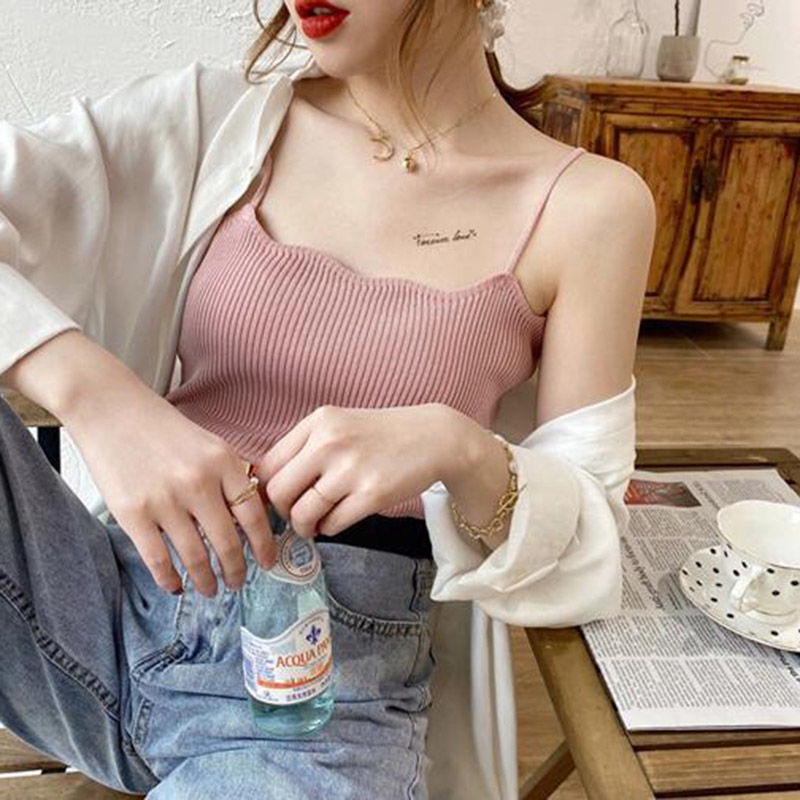 Áo Dệt Kim Hai Dây Thời Trang Mùa Hè Dành Cho Nữ