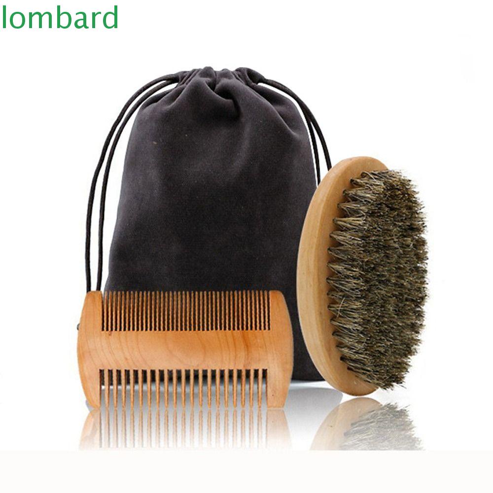 LOMBARD Set 2 / 3 Lược Chải Râu Mềm Mại Chống Tĩnh Điện Cho Nam Giới