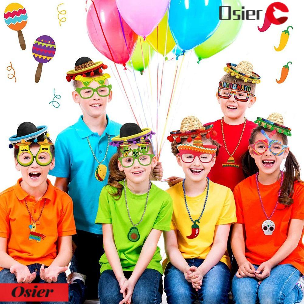 OSIER1 Băng Đô Mũ Sombrero Mini Nhiều Màu Sắc Phong Cách Mexico