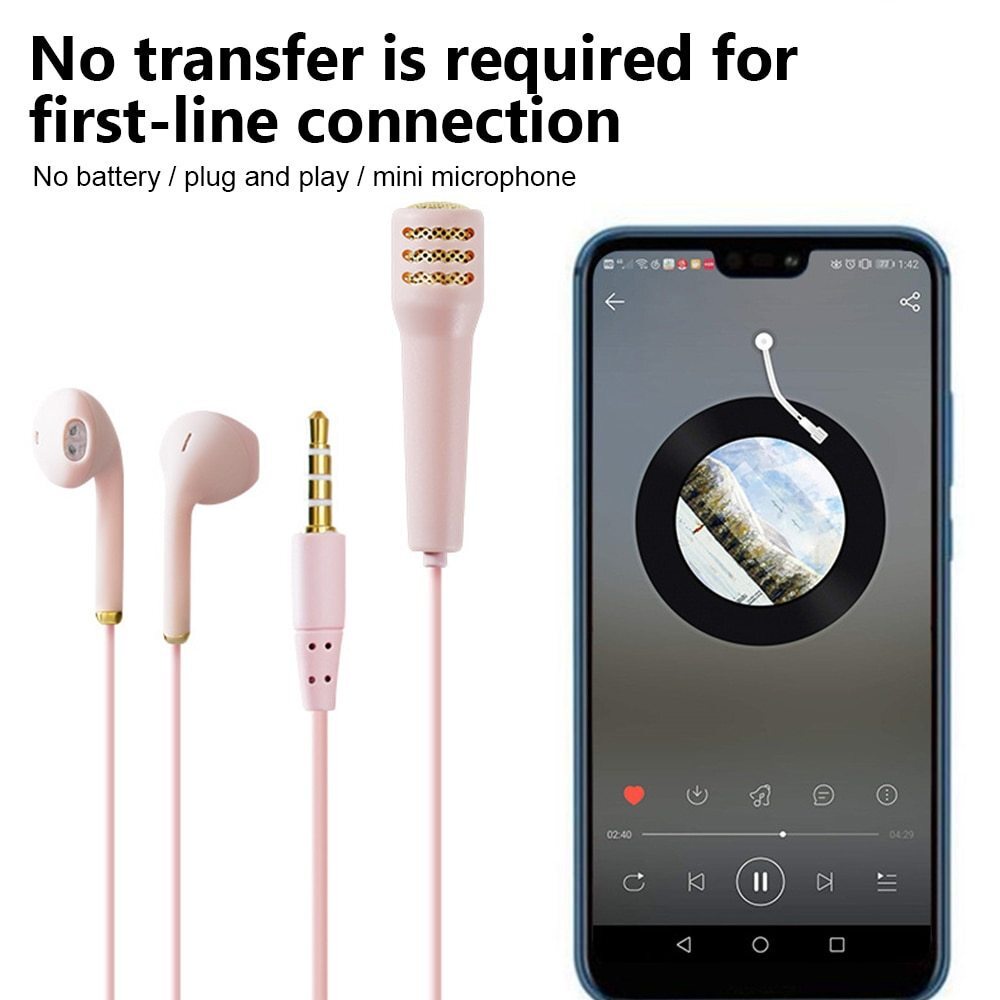 Tai Nghe Nhét Tai Mini Có Mic Hát Karaoke HD Cho Điện Thoại