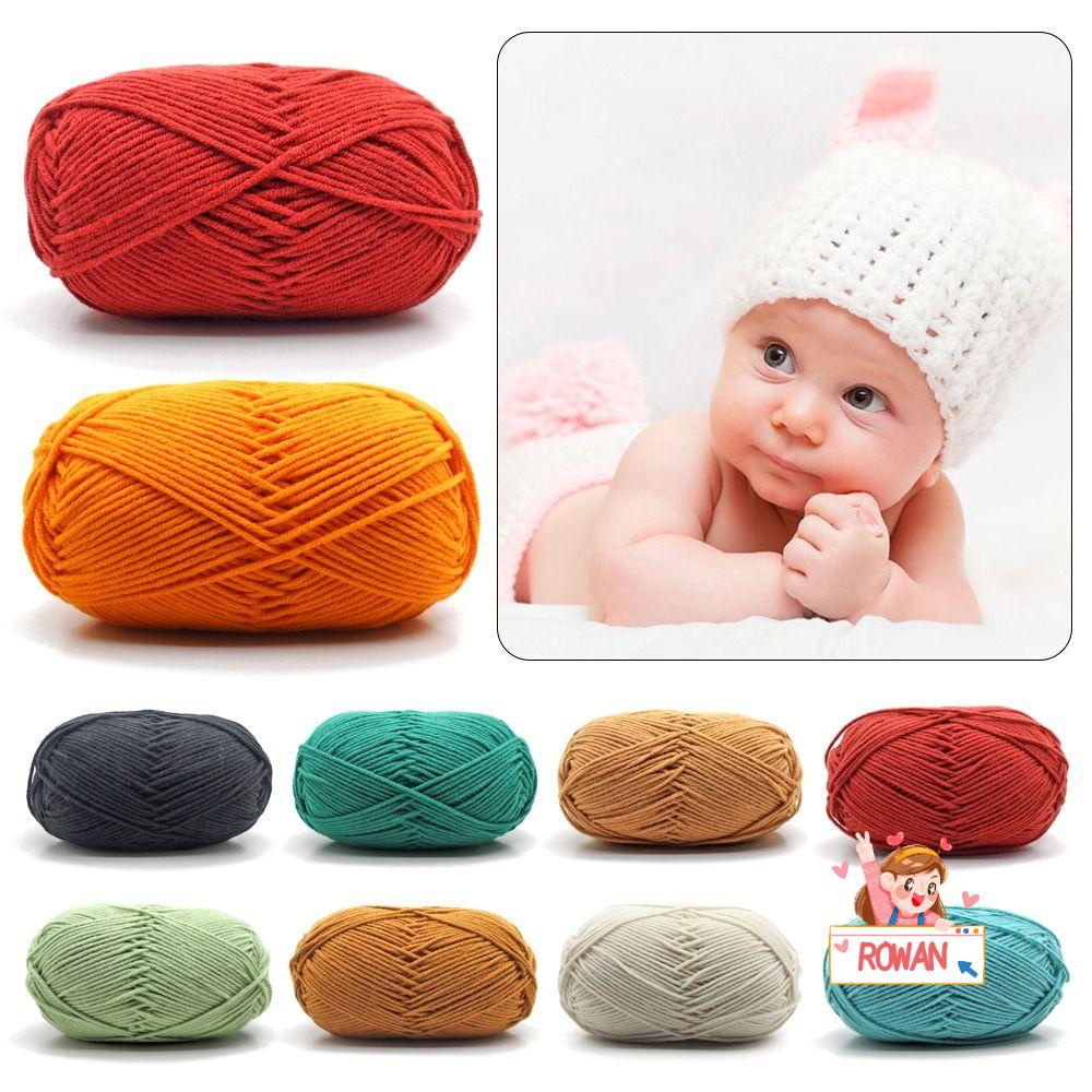 ROWANS Bộ 2 Cuộn Len Mềm Mại Ấm Áp Màu Sắc Cầu Vồng Dùng Làm Đồ Thủ Công