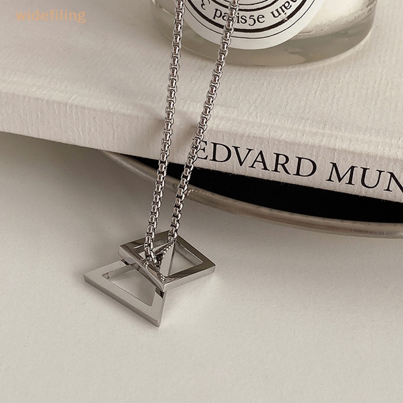 Dây Chuyền Mặt Tam Giác / Vuông Bằng Thép Titan Thời Trang Đường Phố Cho Nam Và Nữ