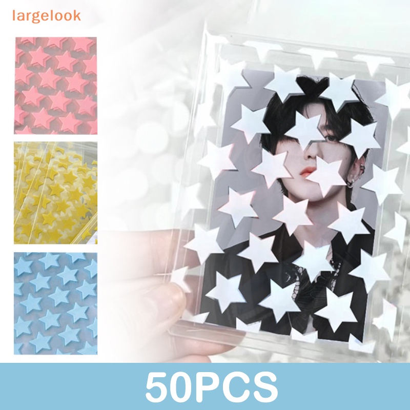 Set 50 Túi Opp Tự Dính Hình Ngôi Sao / Trái Tim Màu Trong Suốt Đựng Trang Sức / Bánh Quy