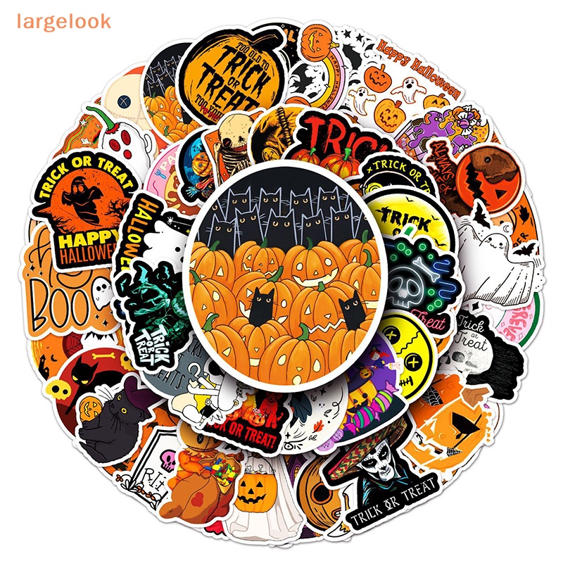 Bộ 100 Miếng Dán PVC Chống Thấm Nước Hình Kinh Dị Trang Trí Halloween