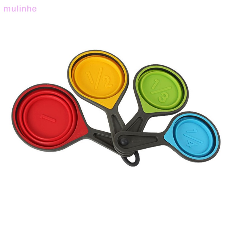 Set 4 Muỗng Đo Lường Bằng Silicon Có Thể Gấp Gọn Tiện Dụng