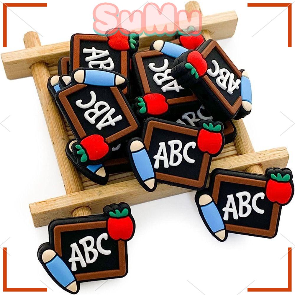 SUMU Bộ 5 Hạt Silicone Hình Bảng Đen Nhiều Màu Sắc Dùng Làm Trang Sức