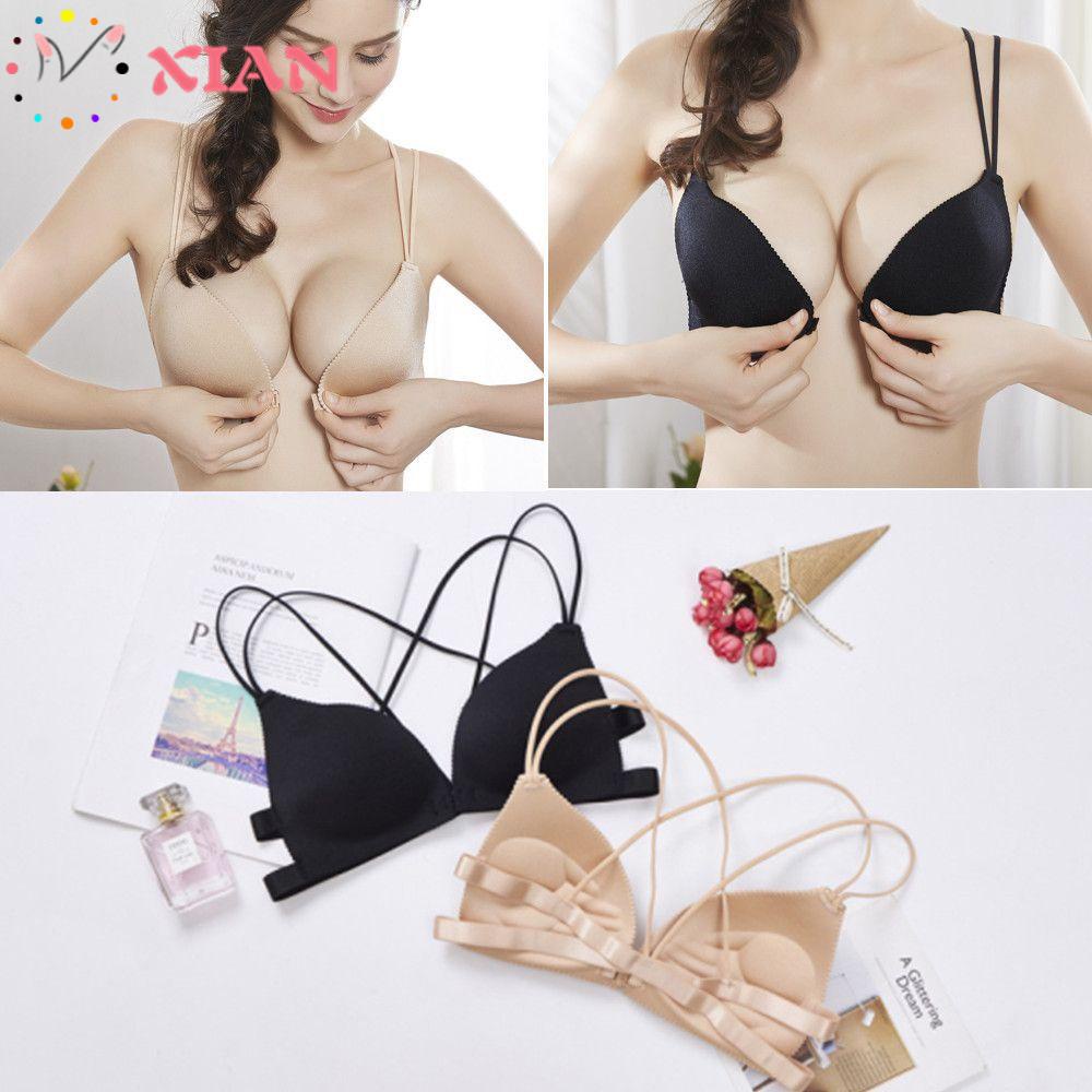 XIANTIN Áo Ngực Hình Tam Giác Cài Trước Không Gọng Không Đường May Cài Khóa Trước Thiết Kế