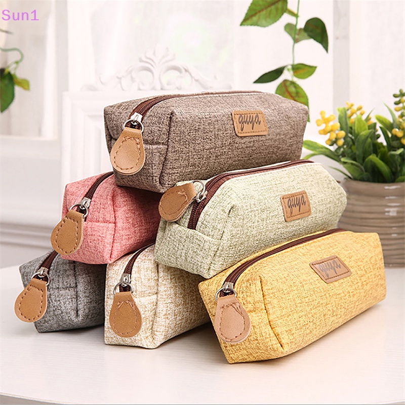 Sun1 &gt; Túi Đựng Bút Chì Trang Điểm Một Tầng Sức Chứa Lớn Nhỏ Gọn Chống Nước Tốt Dành Cho Học Sinh