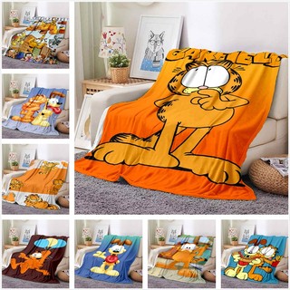 Chăn điều hòa mềm mại thoải mái in hình mèo garfield hoạt hình cho ghế sofa / văn phòng 84