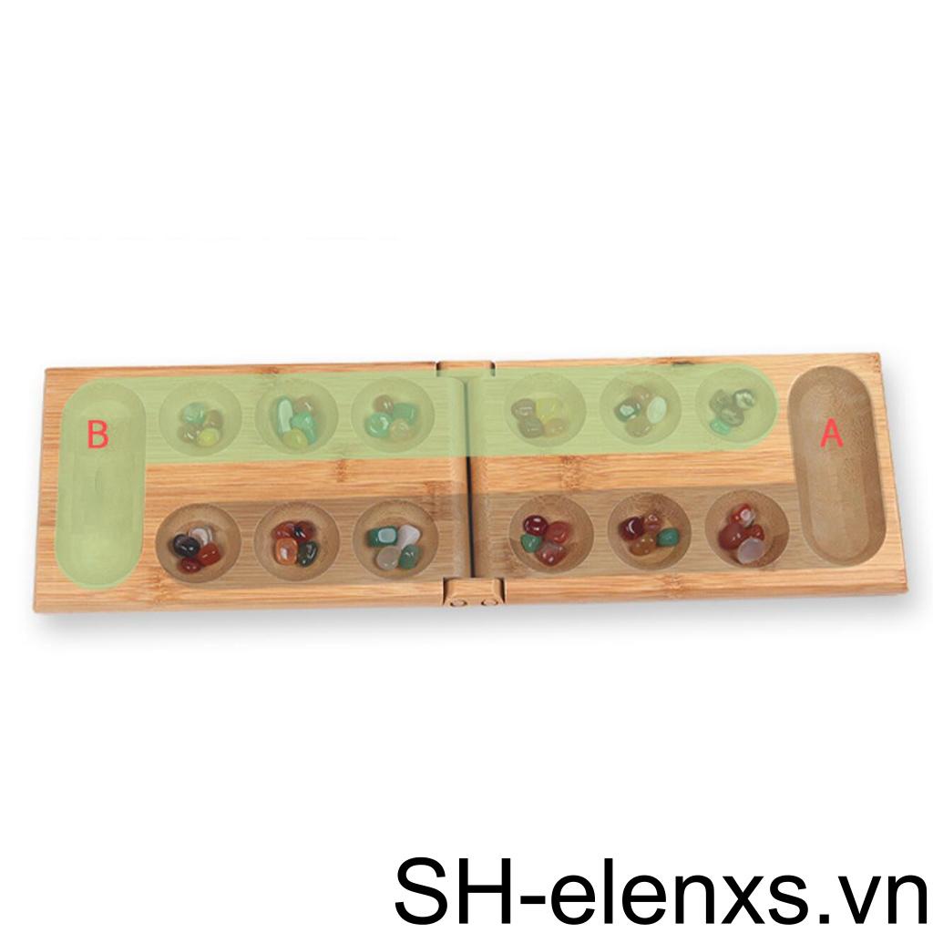 Bộ Trò Chơi Mancala Bằng Gỗ Nhiều Màu Sắc Có Thể Gấp Gọn Siêu Bền Cho Người Lớn Và Trẻ