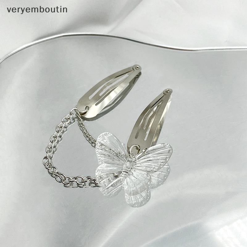 Kẹp Tóc Hình Bướm Trong Suốt Nhiều Màu Phong Cách Cổ Điển Cho Nữ