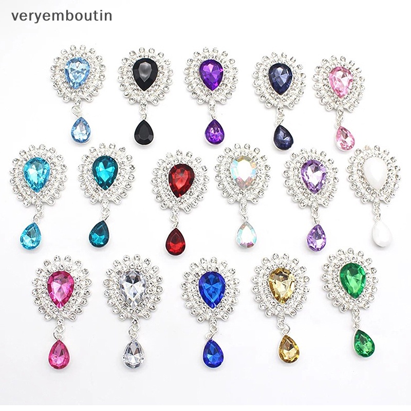 Trâm Cài Áo Hình Giọt Nước Bằng Hợp Kim Đính Đá Lấp Lánh Phong Cách Vintage Thời Trang DIY