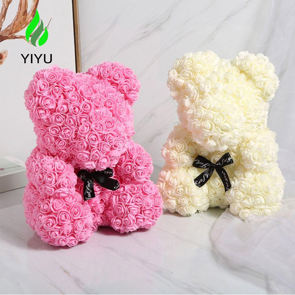 YIYU Gấu Bông 18 / 25 / 30CM Họa Tiết Hoa Hồng Cao Cấp Nhiều Màu Dễ Thương Cho Nữ