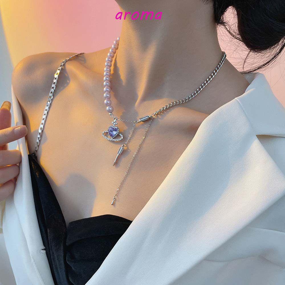 AROMA Vòng cổ Mặt Hình Hành Tinh Sang Trọng Ngọt Ngào Cho Nữ