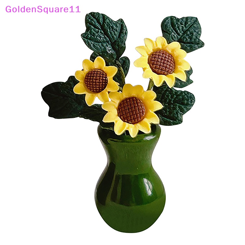 1 Bộ Chậu Hoa Hướng Dương Bằng Nhựa Tỉ Lệ 1: 12 Trang Trí Nhà Búp Bê