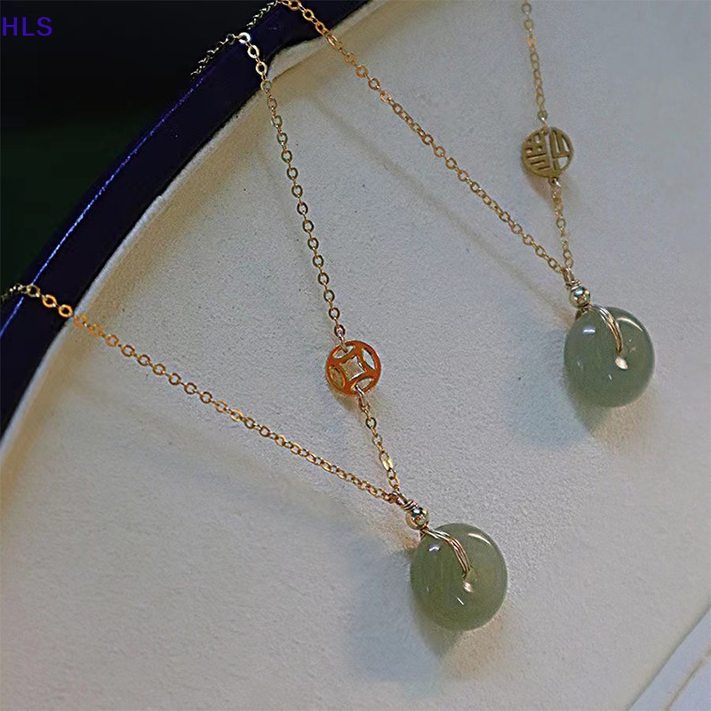 [HLS] Vòng cổ Mặt Ngọc Bích Hetian Peace Khóa Cài Đơn Giản Nhẹ Nhàng Và Cổ Tích Ins Thời Trang